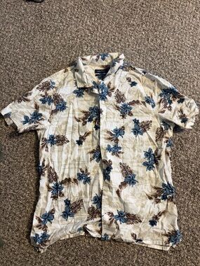 Náutica Mens Floral Dress Shirt Size Large